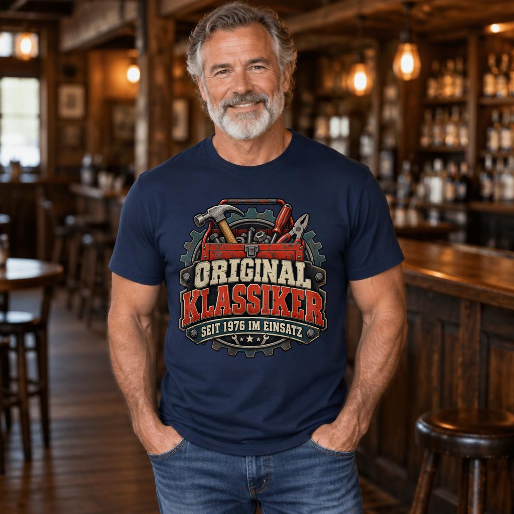 Original Klassiker seit 1976 im Einsatz T-Shirt Herren, Geburtstag 1976 Geschenk, Werkzeug Retro Shirt, Jahrgang Klassiker