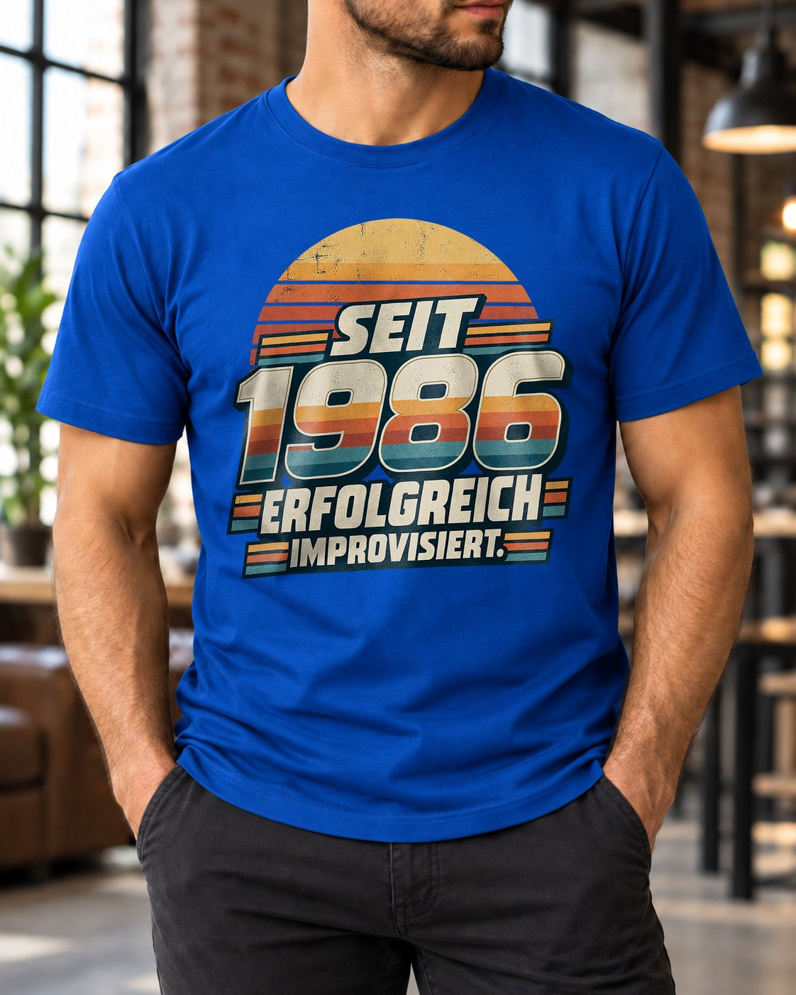 Seit 1986 erfolgreich improvisiert T-Shirt Herren Retro Geburtstag Shirt Jahrgang 1986 Vintage Geschenk 39. Geburtstag