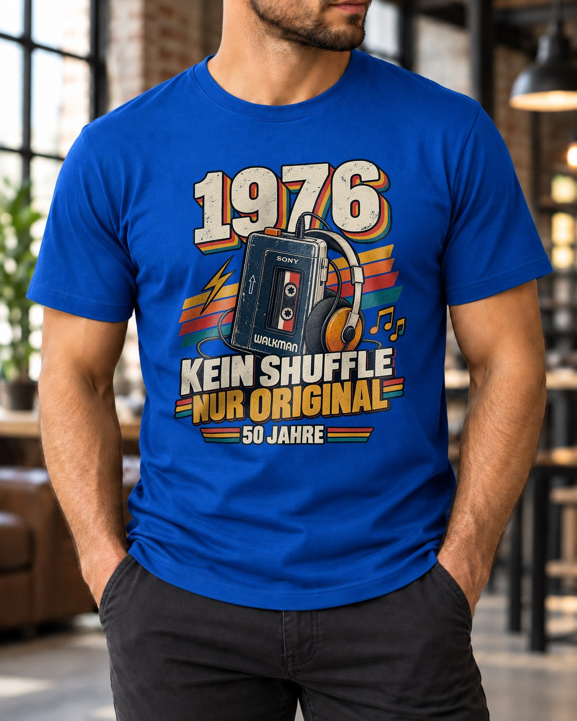 1976 Kein Shuffle Nur Original T-Shirt, 50 Jahre Geburtstag Shirt, Retro Kassette Walkman Vintage Geschenk