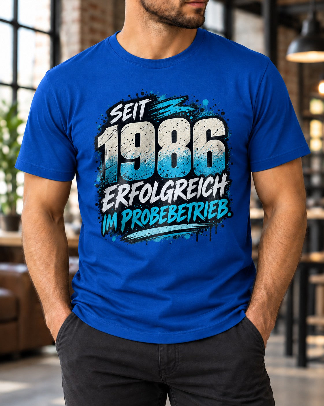Seit 1986 erfolgreich im Probebetrieb T-Shirt Herren, 39 Geburtstag Shirt lustig, Jahrgang 1986 Geschenk Mann