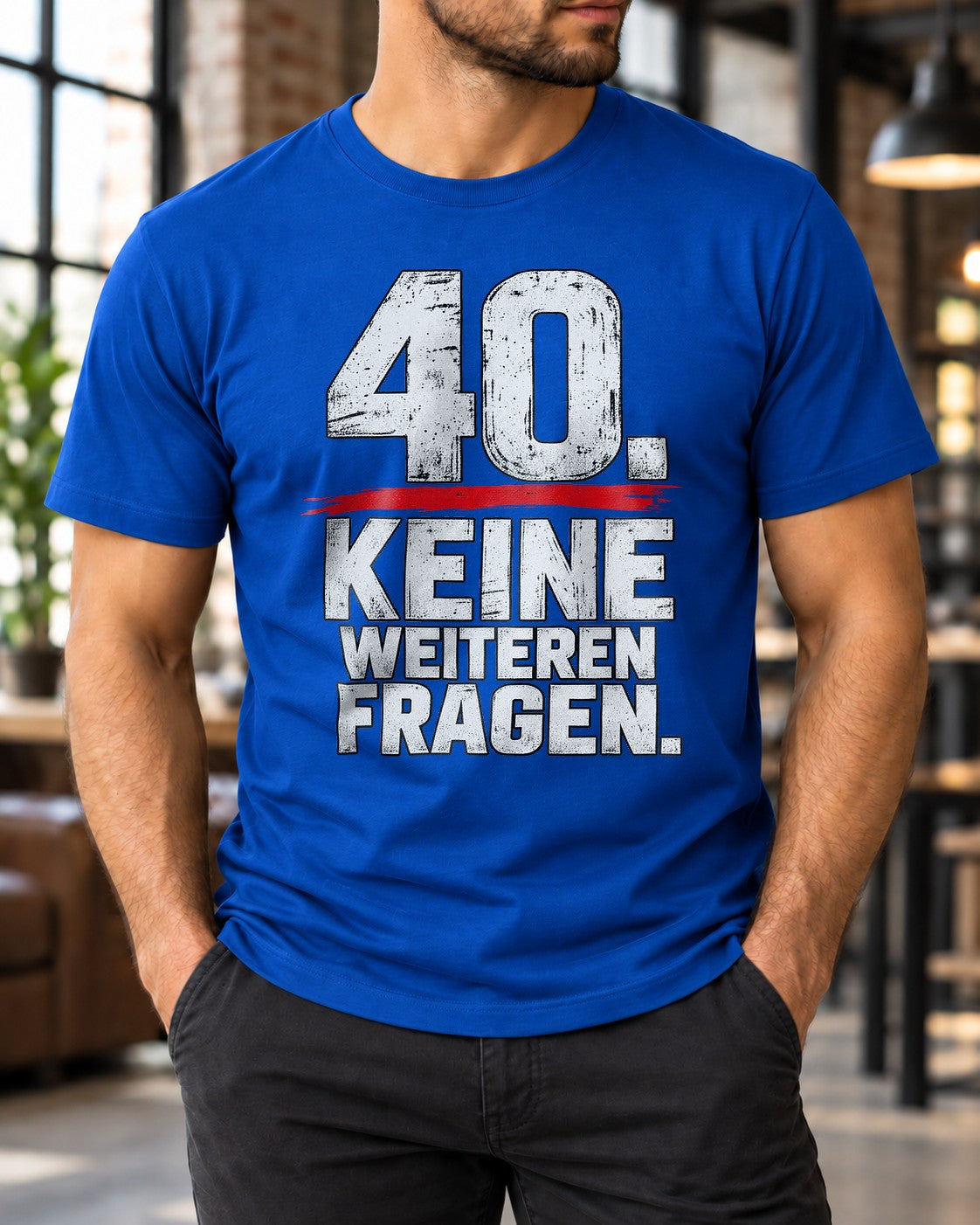 40 No más preguntas Camiseta para hombre, camiseta divertida de 40 cumpleaños, regalo para el cuadragésimo, camiseta divertida con mensaje