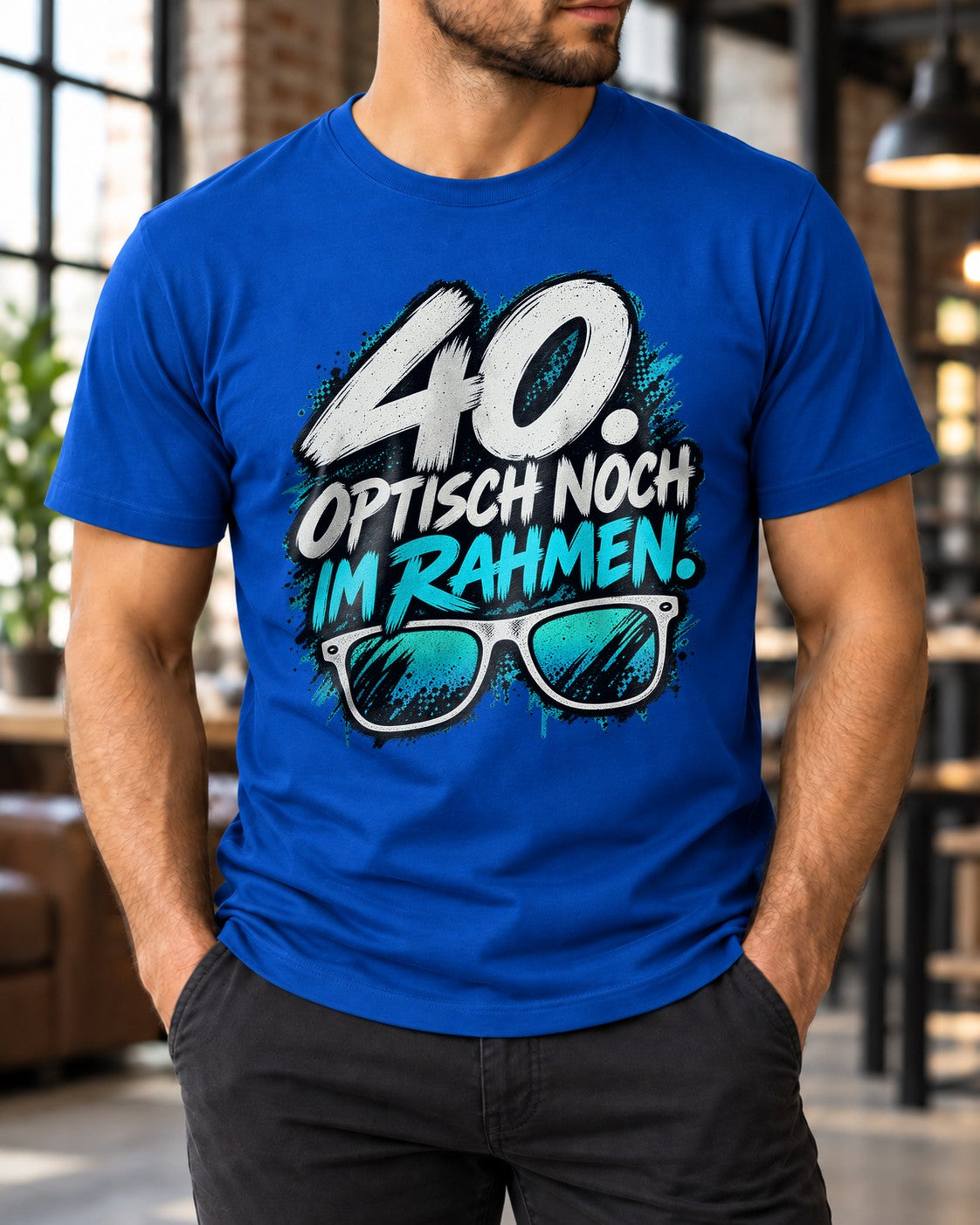 40. Aún guapo dentro de lo normal Camiseta divertida para hombre, Camiseta de 40 cumpleaños, Camiseta con gafas y frase, Regalo para el cuadragésimo cumpleaños