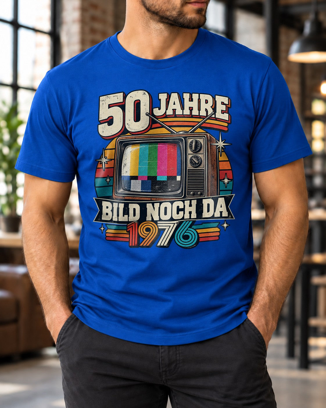50 Jahre Bild noch da 1976 T-Shirt Herren Retro Geburtstag Vintage TV Shirt lustig 50. Geburtstag Geschenk