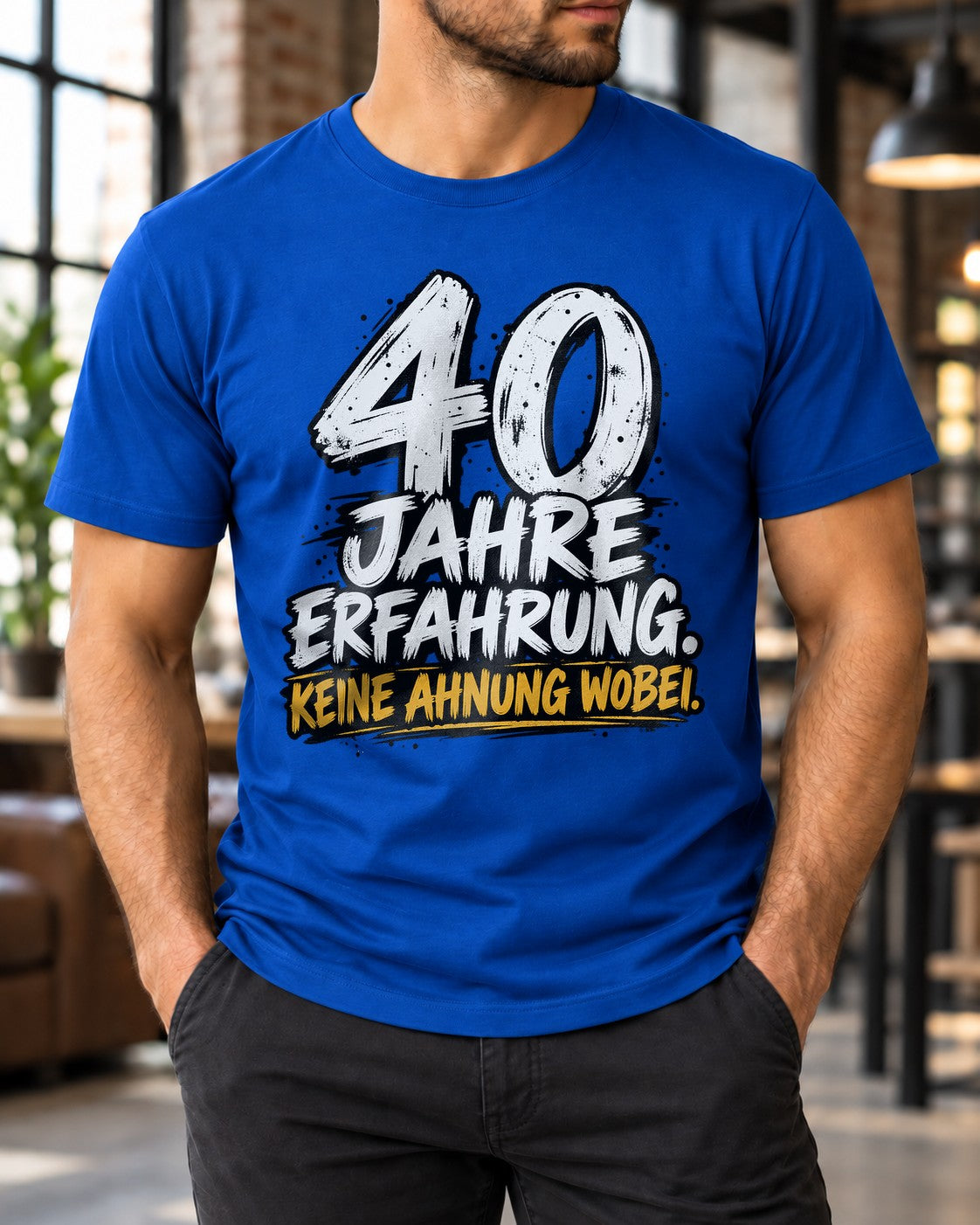 40 años de experiencia No tengo ni idea De qué Camiseta de hombre Divertida Cumpleaños 40 Regalo para hombres Camiseta con frase Negra