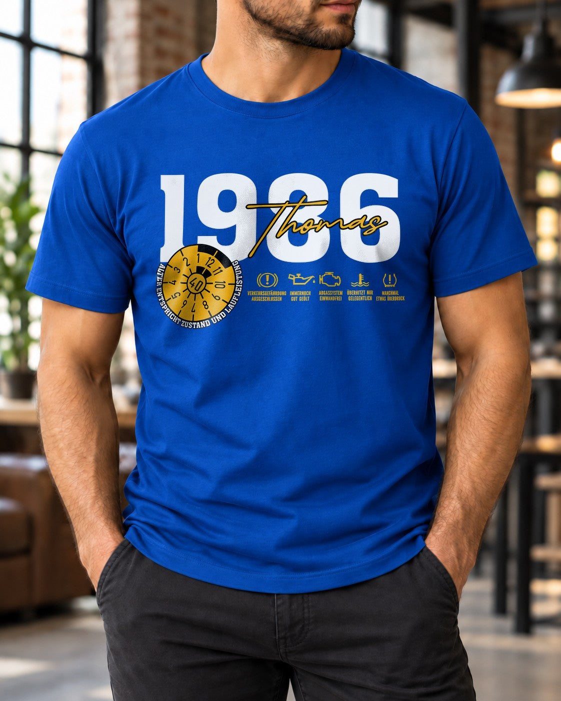 Personalisiertes Geburtstag T-Shirt mit Wunschjahr & Alter, Lustiges Vintage Männer Shirt