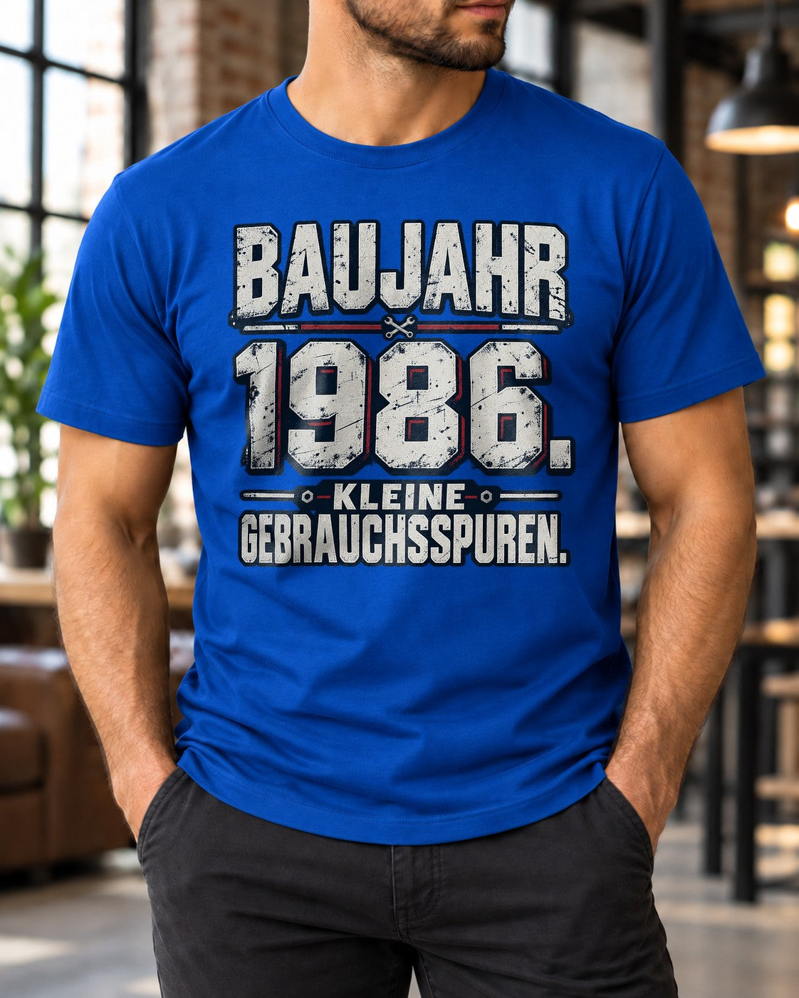 Baujahr 1986 Kleine Gebrauchsspuren T-Shirt Herren Vintage Geburtstag Geschenk 39 Jahre Jahrgang 1986 Fun Shirt