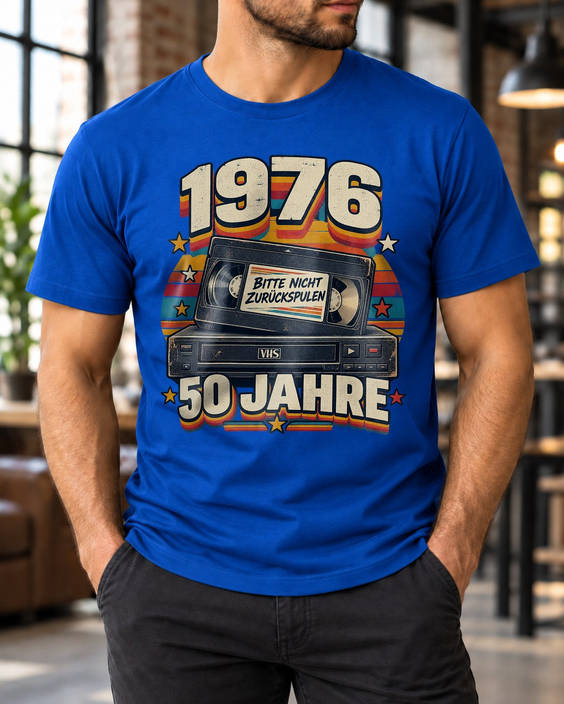 1976 50 Jahre T-Shirt Vintage VHS Geburtstag Bitte Nicht Zurückspulen Retro Geschenk zum 50. Geburtstag Damen Herren