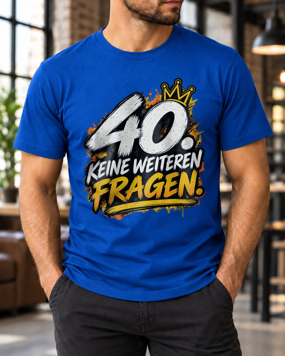 Camiseta divertida de 40.º cumpleaños para hombre, camiseta de «40, no hagas más preguntas», regalo de cumpleaños para hombre, camiseta divertida con mensaje