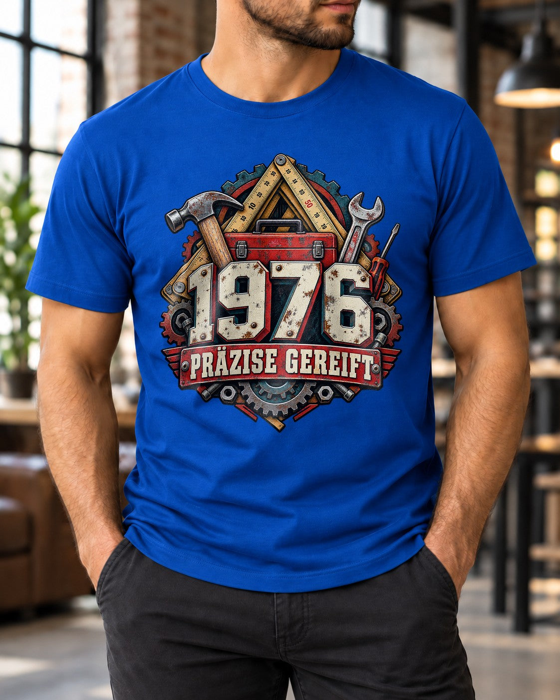1976 Präzise Gereift T-Shirt Herren Geburtstag Handwerker Werkzeug Vintage Geschenk für Männer 49 Jahre