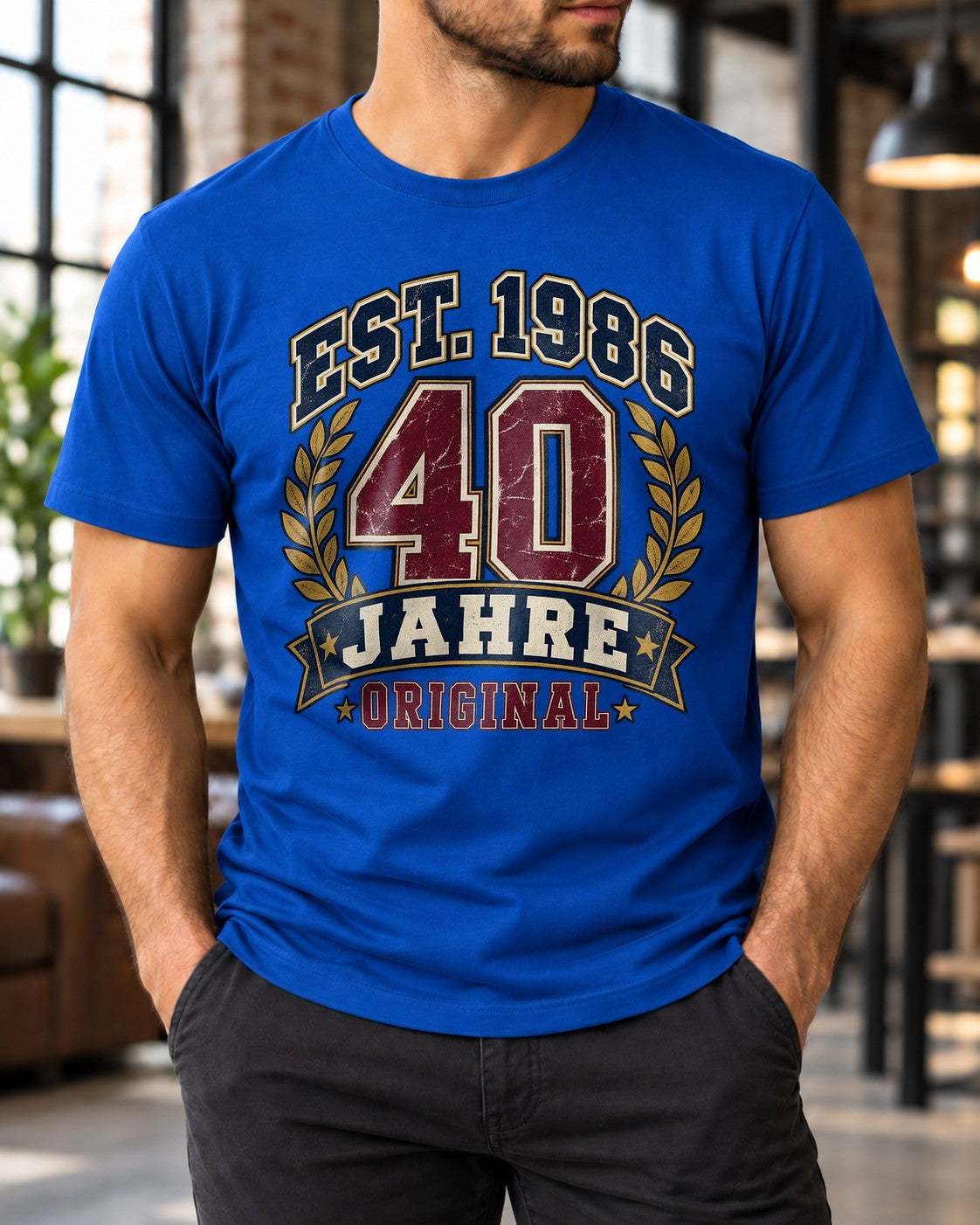 40 Jahre Original T-Shirt EST. 1986 Vintage Geburtstag Herren Geschenk 40. Geburtstag Retro Jubiläum Shirt