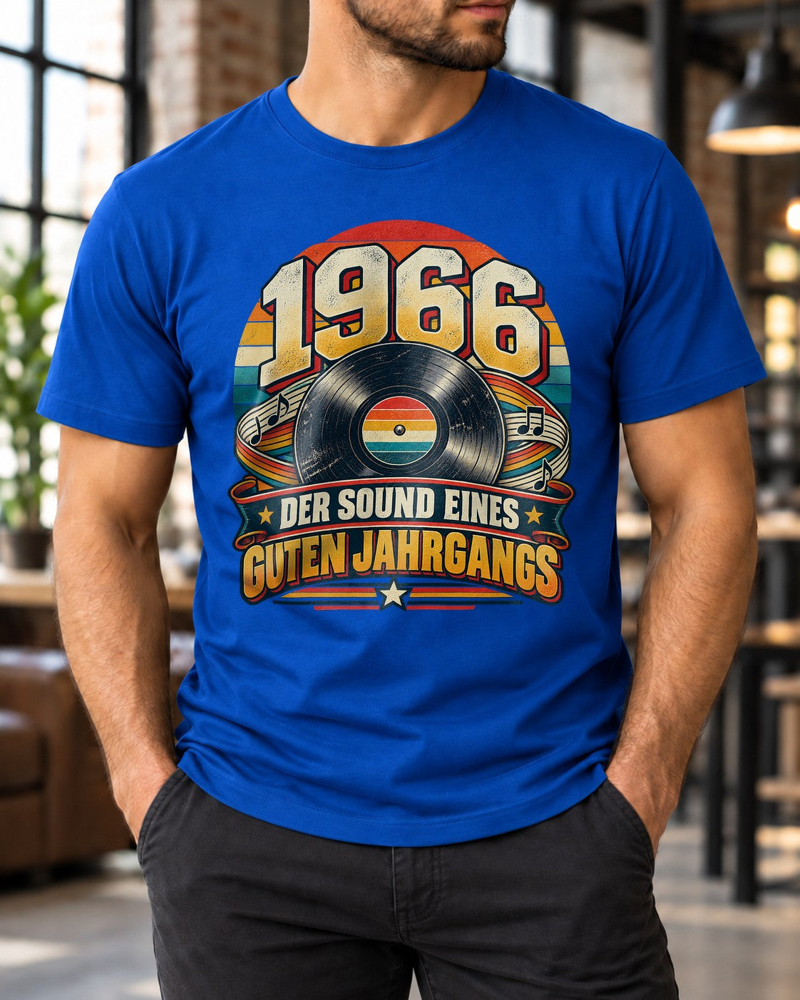 1966 Der Sound eines guten Jahrgangs T-Shirt, Vintage Geburtstag Shirt Herren, Retro Schallplatte Geschenk 59. Geburtstag
