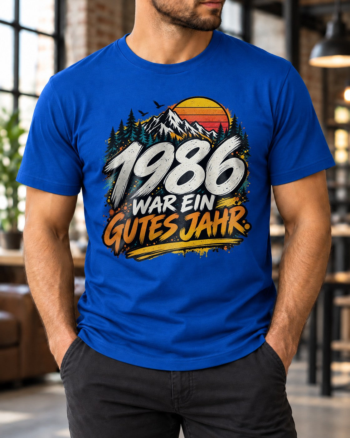 1986 war ein gutes Jahr T-Shirt Herren Retro Vintage Geburtstag 39 Geschenk Jahrgang 1986 Bergmotiv Funshirt