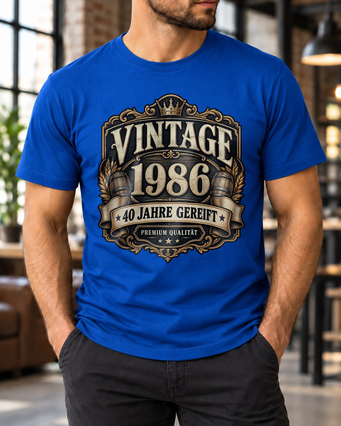 Vintage 1986 T-Shirt Herren, 40 Jahre gereift, Premium Qualität, Geburtstag 40 Geschenk Mann, Retro Jahrgang Shirt