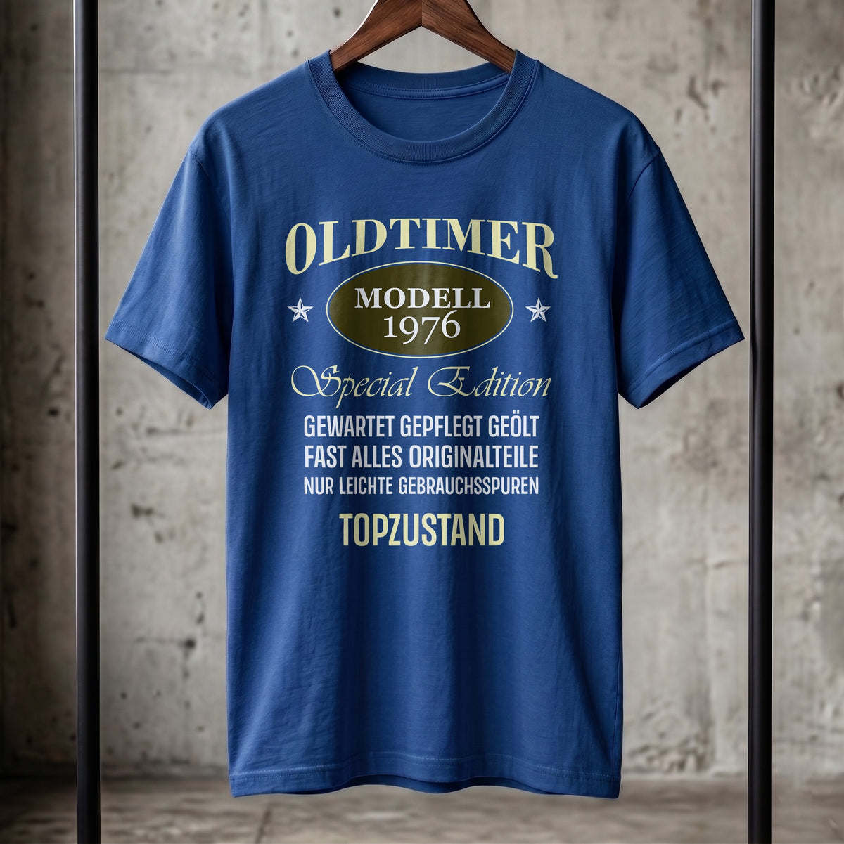 Oldtimer Modell 1976 T-Shirt | Personalisiertes Geburtstagsgeschenk für Herren | Jahrgang 1976 Shirt