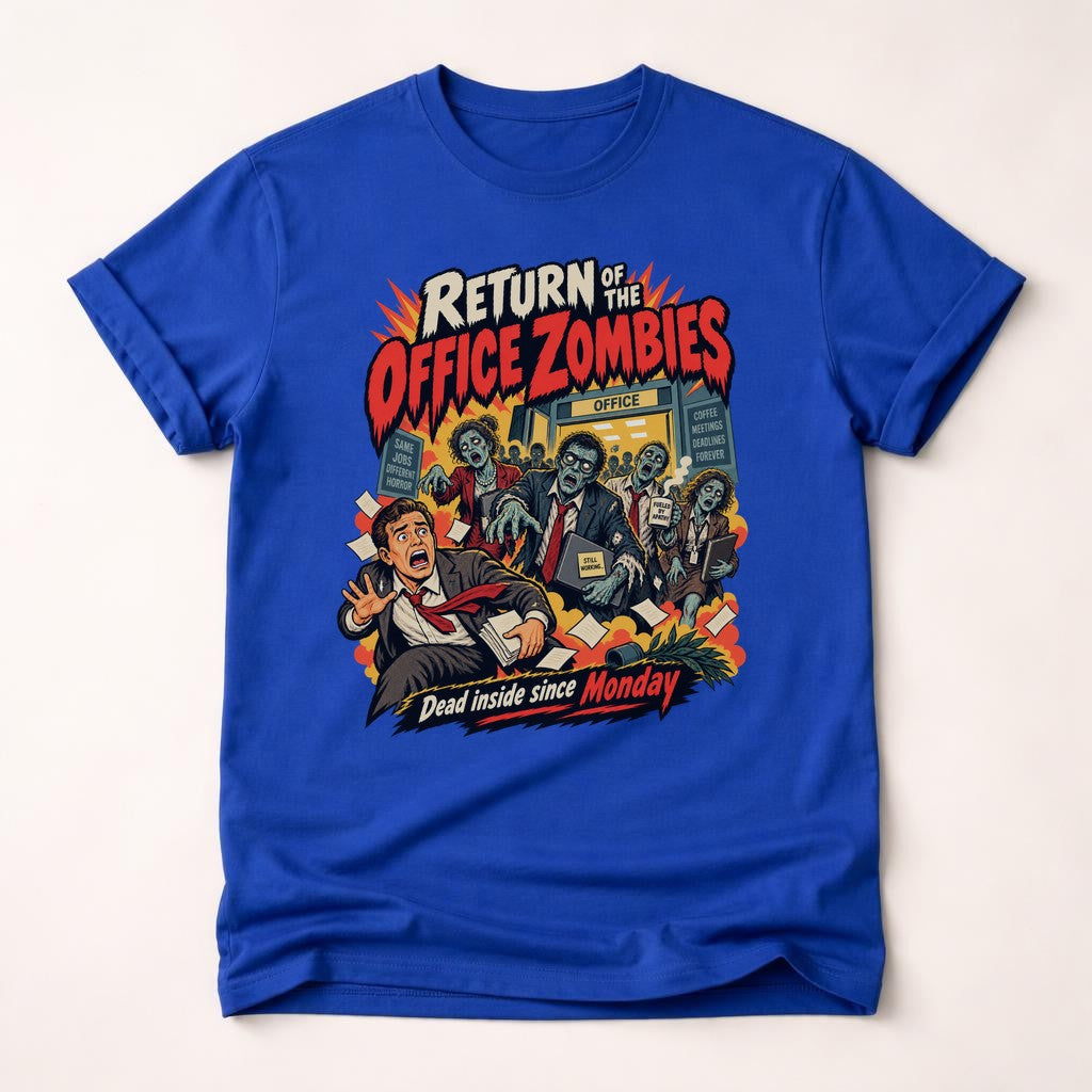 Return of the Office Zombies T-Shirt, Dead Inside Since Monday, lustiges Büro Zombie Shirt Herren Damen Retro Horror