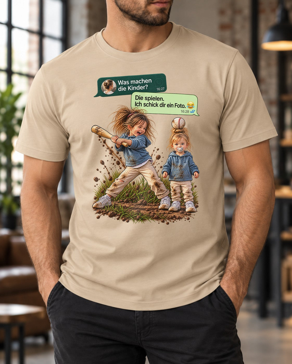 Papa T-Shirt lustig Kinder spielen Ich schick dir ein Foto Shirt, Geschenk für Papa, Papa Humor T-Shirt Damen