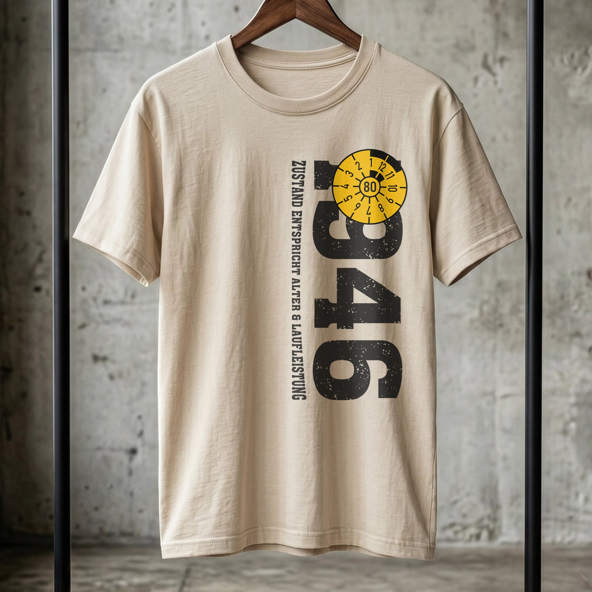 80. Geburtstag T-Shirt 1946 - "Zustand entspricht Alter & Laufleistung" - Personalisiertes Oldtimer Geschenk für Männer