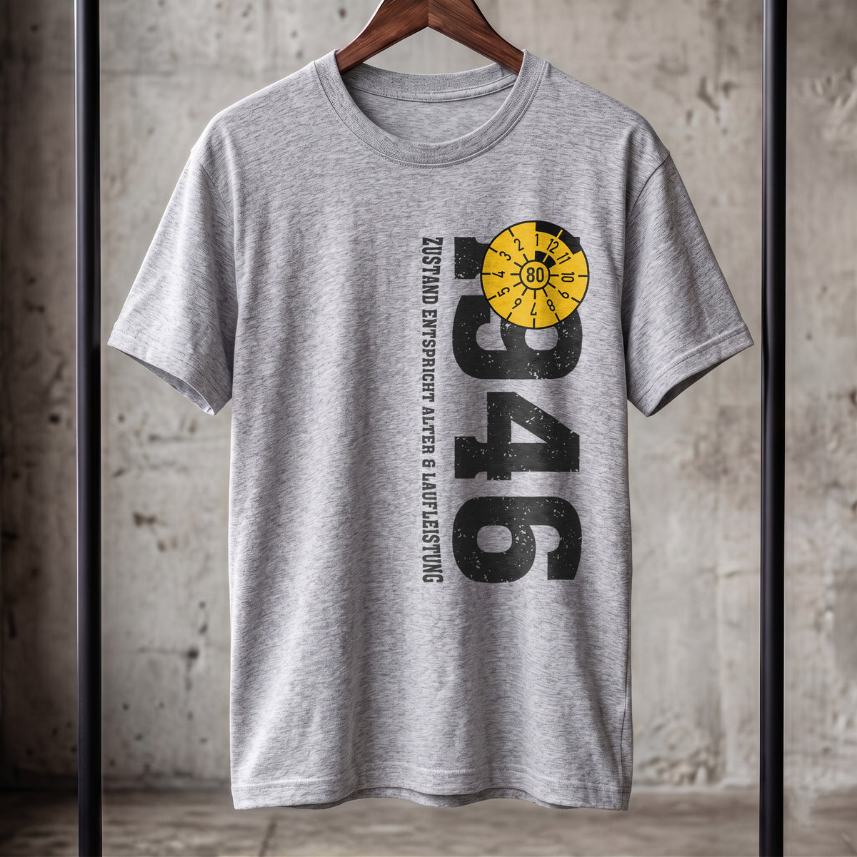 80. Geburtstag T-Shirt 1946 - "Zustand entspricht Alter & Laufleistung" - Personalisiertes Oldtimer Geschenk für Männer