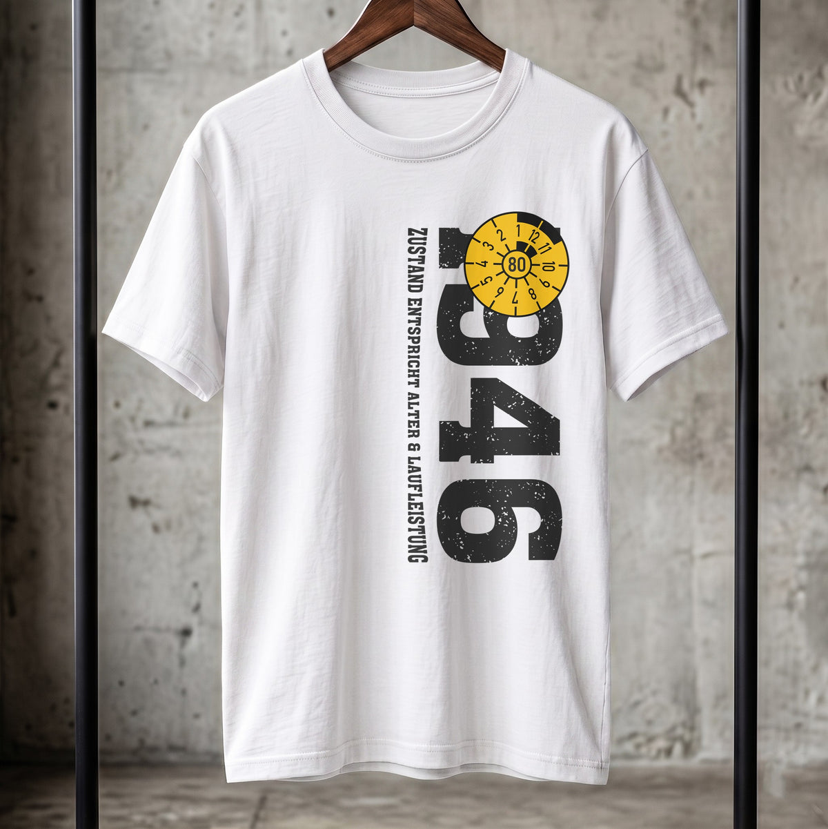 80. Geburtstag T-Shirt 1946 - "Zustand entspricht Alter & Laufleistung" - Personalisiertes Oldtimer Geschenk für Männer